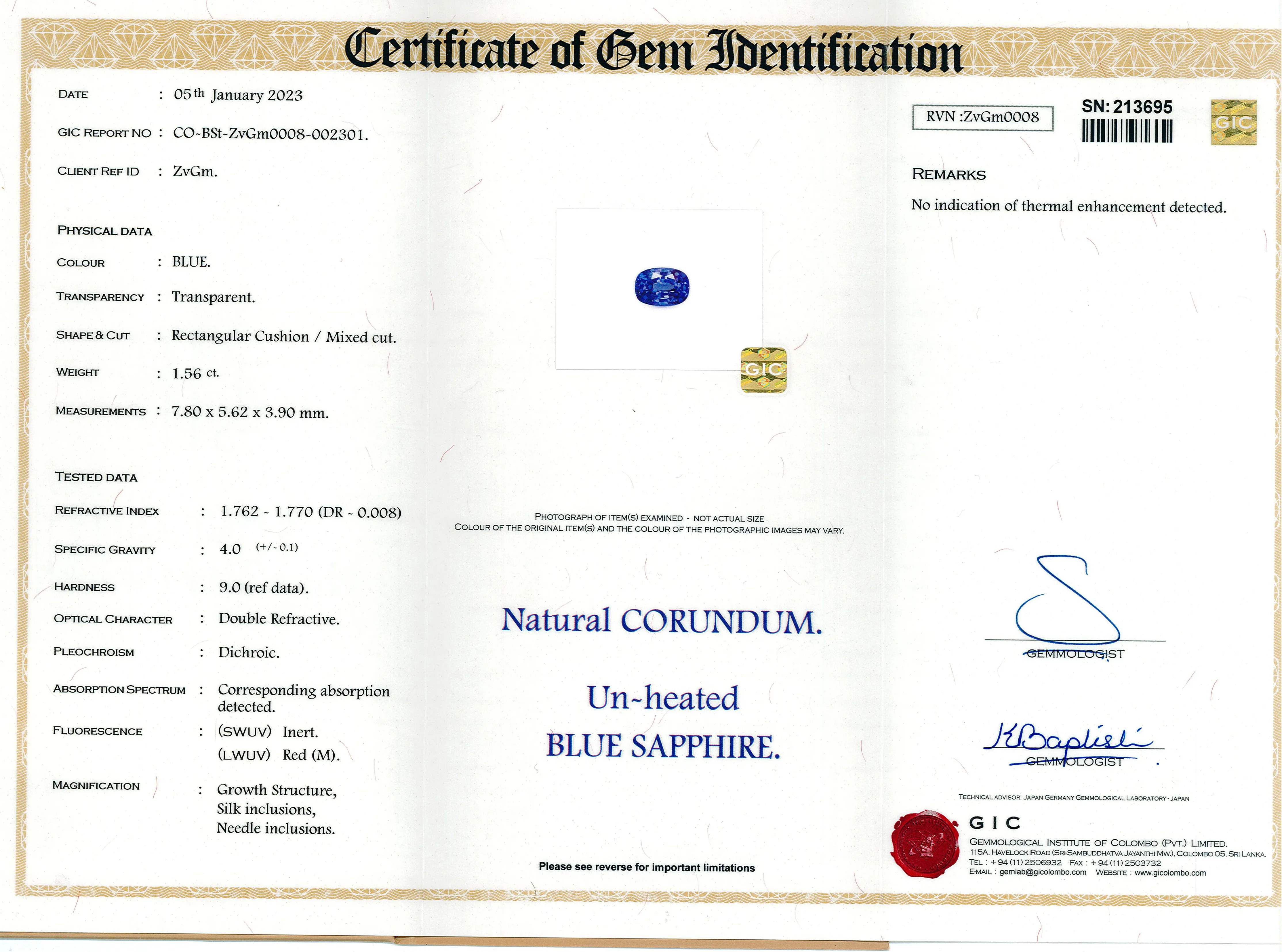 Sri Lankan / Ceylon Blue Sapphire - Unheated - Image 9